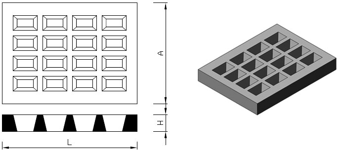 Rzut 2d oraz 3d płyty jomb