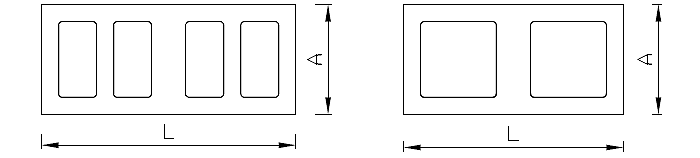 rzut 2d pustaków kominowych pk w4 i pk s2